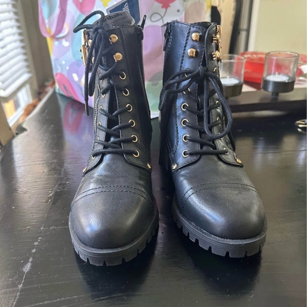 Black Lace-Up combat Boots